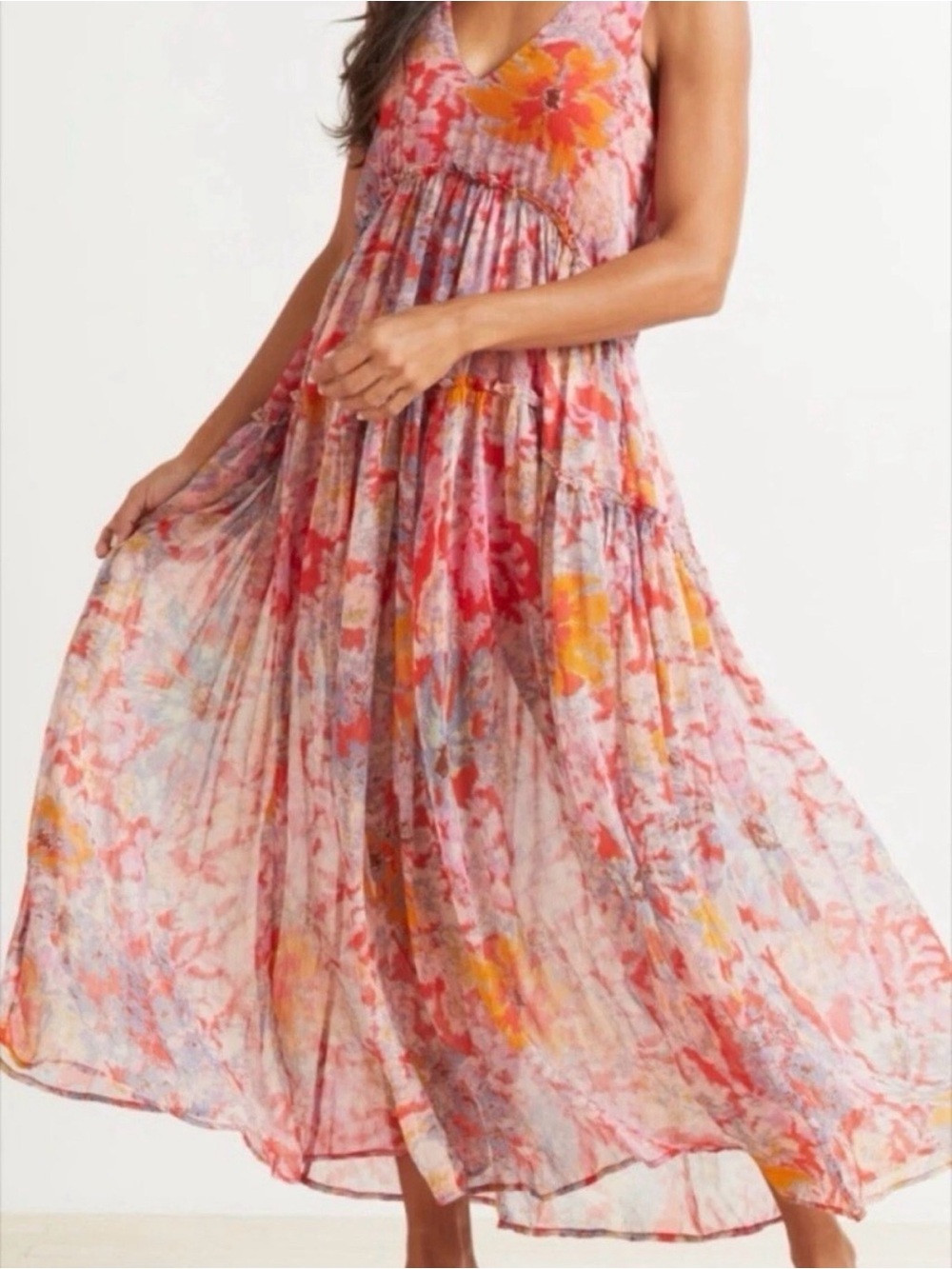 Free People Julianna Maxi Dress in Cherry Combo